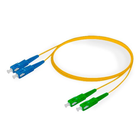 [008] patch cord  SC/APC - SC/UPC duplex 5mts, 3mm SM