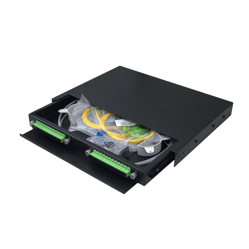 [ODF 24 HILOS CON BANDEJA Y MONTAJE EN RACK] ODF-RS-24 PARA 24 CONEXIONES MONTAJE EN RACK