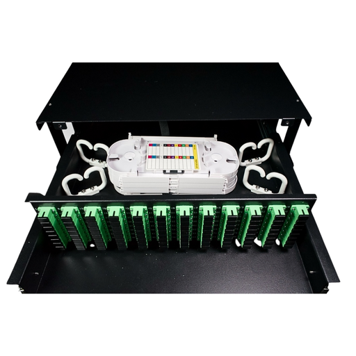 [ODF 96 HILOS CON BANDEJA Y MONTAJE EN RACK] ODF-96C PARA 96 CONEXIONES CON BANDEJAS MONTAJE EN RACK